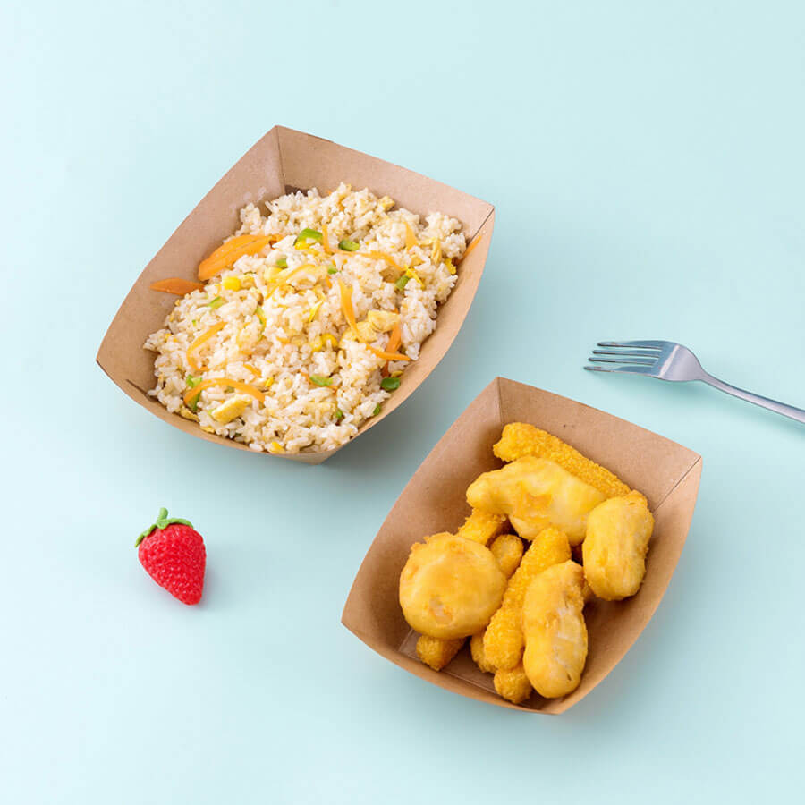 Customized Fast Food Packaging Bo?te à lunch en papier kraft